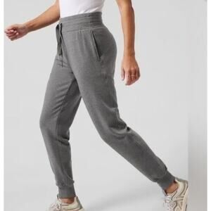 Athleta Balance Jogger Pants Grey Plush Nirvana Brushed Interior Size Small